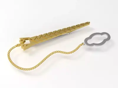 gold tie clip sj0008 3D print model