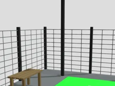 Football Field low poly Low-poly 3D model