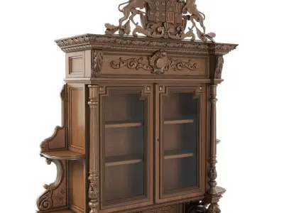 Medieval sideboard cabinet 3D model