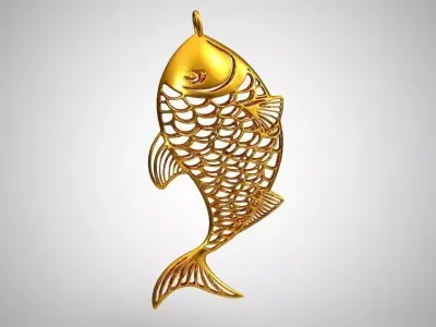 Metal Fish Necklace 3D print model
