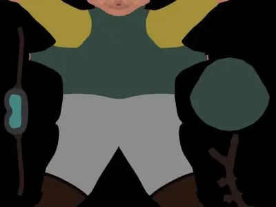 Jockey Rigged Low-poly 3D model