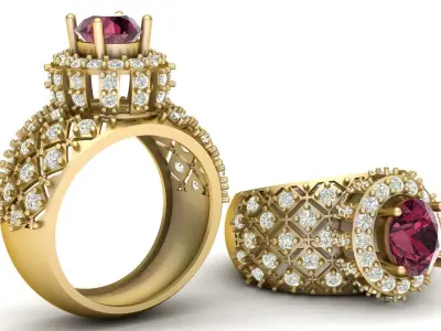 LUXURY CROWN RING 3D PRINTABLE MODEL 3D print model