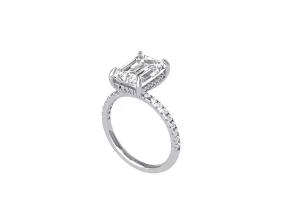  Emerald Solitaire Ring 3D print model