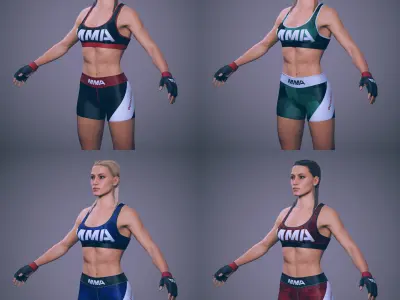 Female Character - Liz - MMA Low-poly 3D model