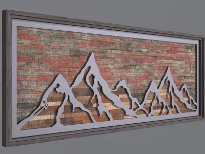 Wall Hanging  Metal and wood wall art 3D model