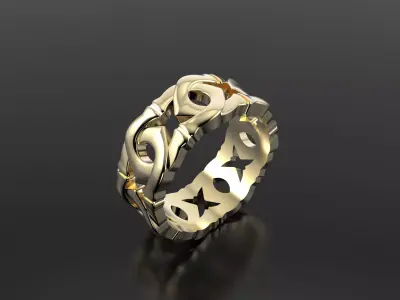Cartier ring logos  3D print model