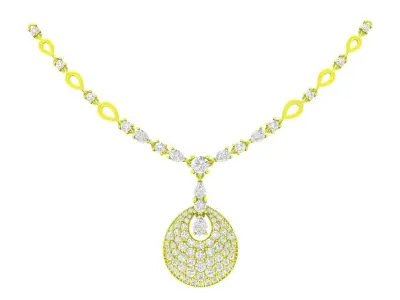 6588 luxury korean style diamond women pendant necklace 3D print model