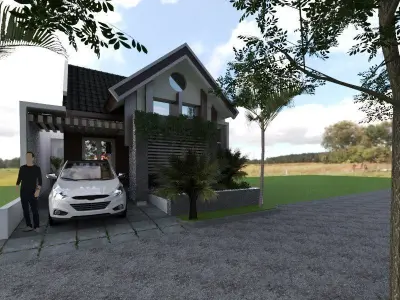simple house on village of aceh 3D print model