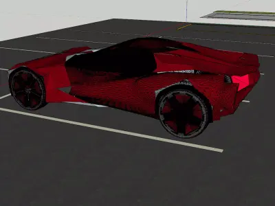 Park Parking Lot Zebra Road Mall Shopping Centre Crossing Free low-poly 3D model