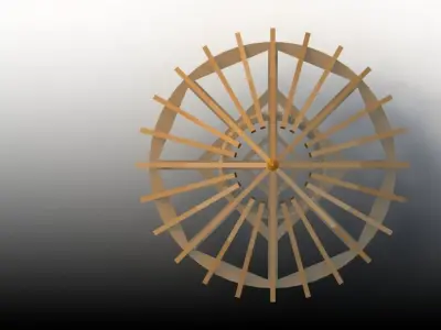 Framework wooden structure with star in middle Free 3D model