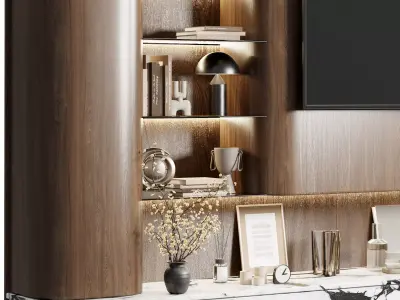 TV Wall set 27 3D model