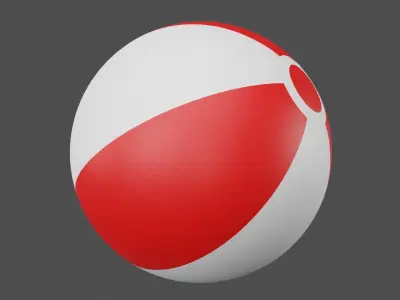 Red Beach Ball Low-poly 3D model