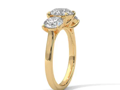 solitaire ring with detail images and 360 render videos 47 3D print model