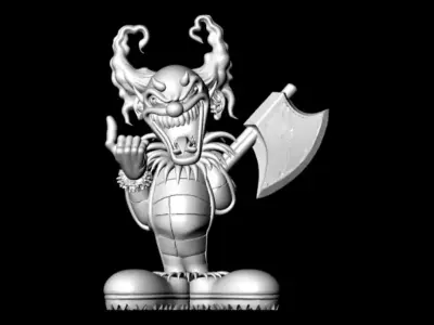 Evil Clown Character 3D Model for Jewelry Pendant Design 3D print model