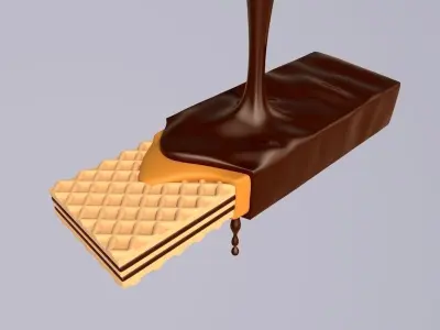 Chocolate waffle  3D model