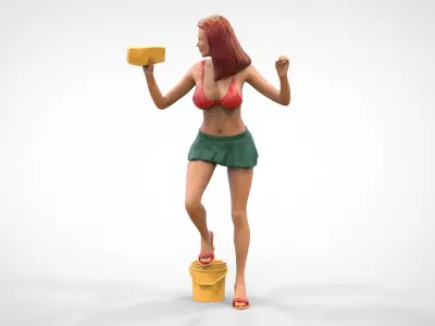 N3 Pretty Woman Car wash worker 3D print model