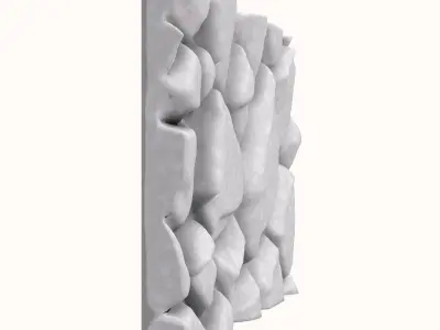 Layered Travertine Wall Panel 3D model