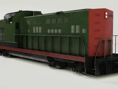 Diesel locomotive 3D model Low-poly 3D model