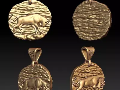 Horoscope Taurus pendant 3D print model