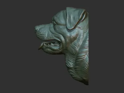 Rottweiler gloomy bust 3D print model