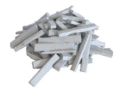 Ultra realistic Firewood Scan Low-poly 3D model