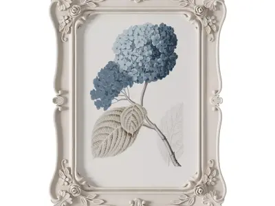 White Frames Paintings 01 3D model