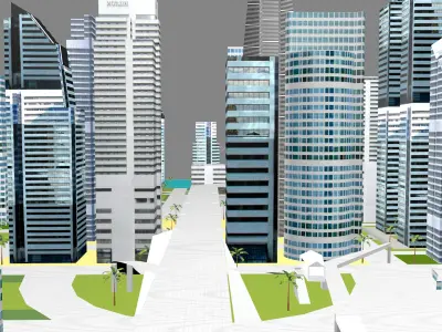Modern urban high-rise buildings building ancillary buildings 3D model
