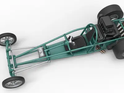 Rear engine old school dragster Scale 1 to 25 3D print model