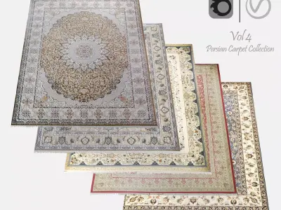 Persian Carpet Collection-vol4-4k texture Low-poly 3D model