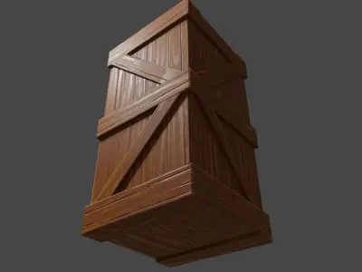 Wood Box Large - Caixa de Madeira Low-poly 3D model