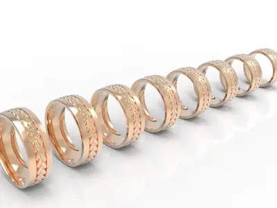 BRAIDED WEDDING BAND RING Width 8mm  Free 3D print model