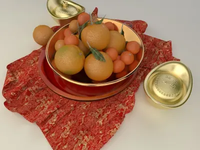 Chinese Gold Ingot  3D model