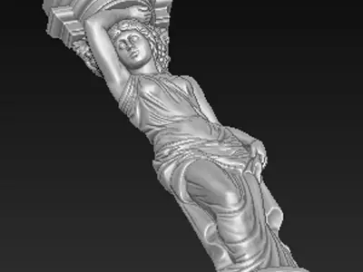 Corbel Decorative Woman 3D model 3D model