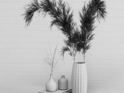 Decoration Set 02 pampas 3D model