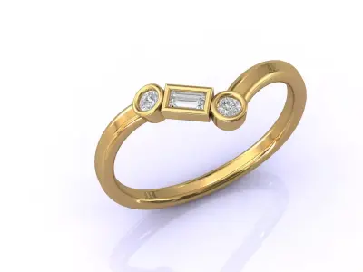 STL 3DM Print Ready Women Diamond Ring Lightweight Printable  3D print model 187