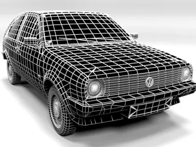 VW POLO COUPE 1980 Low-poly 3D model