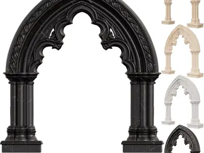 Classical Architectural Arc 03 - Gothic Archway Collection Low-poly 3D model