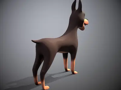 cartoon ward dog Low-poly 3D model