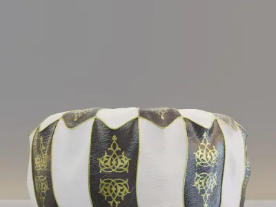 Moroccan leather pouf  3D model