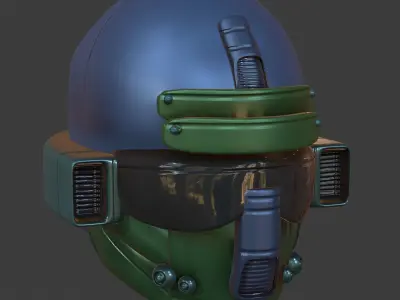 Gas mask helmet 3d model scifi Low-poly  Low-poly 3D model 99
