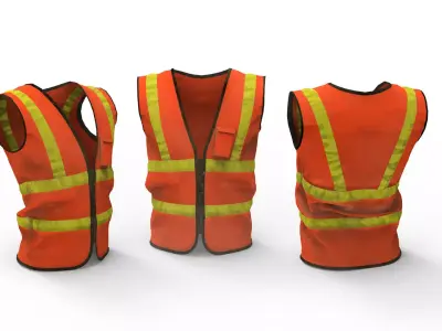 Realistic Worker Vest Low-poly 3D model