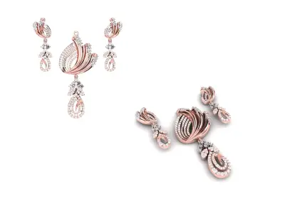 Rose Gold Diamond Pendant 3D Print Model 3D print model