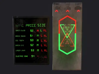 Sci-Fi Neon Door and Sign Free low-poly 3D model