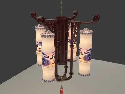 Chinese bamboo lantern 3D model
