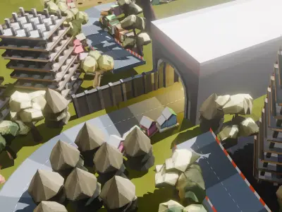 Low Poly Racing Track Low-poly 3D model