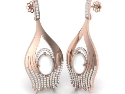 LUXURY MICROSETTING DIAMOND EARRINGS 3D print model buy
