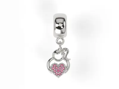 Girl Heart Charm 3D print model