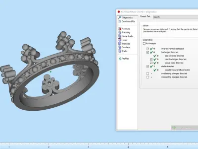 Crown ring size 10 US model 379 3D print model