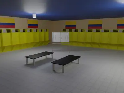 Colombia Football Stadium and Interiors Low-poly 3D model