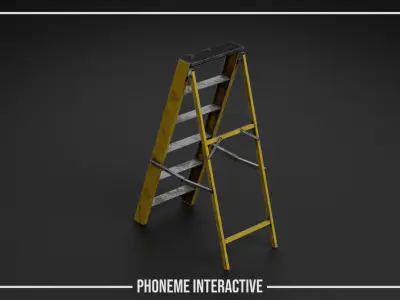 Ladder Model - Game Ready Asset with 3 LODs and 4K PBR Textures Low-poly 3D model